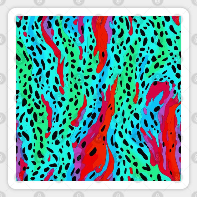 Cool Abstract Artsy Colorful Animal Print Sticker by ZAZIZU